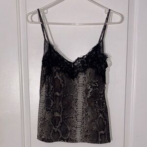 Zara Black and Brown Snake Print Tank Top